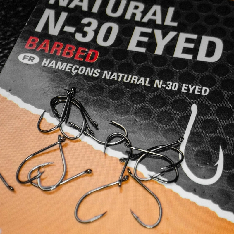 Preston Innovations Natural N-30 Barbed Eyed Hooks